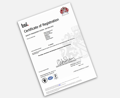 OKW UK ISO 9001:2015 Certificate