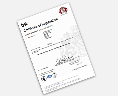 OKW UK ISO 9001:2015 Certificate