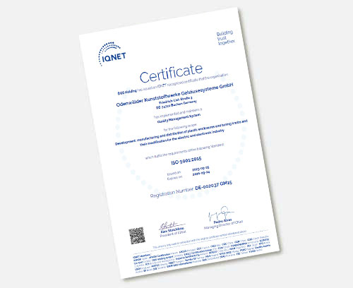 ISO 9001:2015 IQNet Certificate 