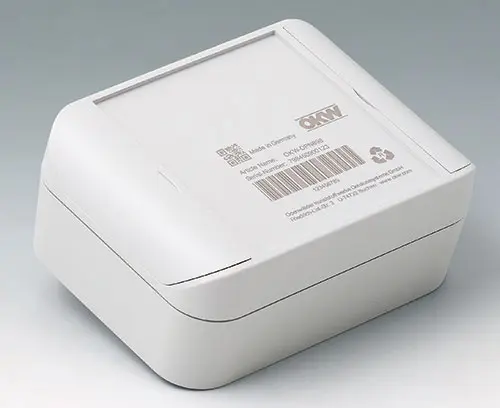 SMART-BOX made of ASA+PC-FR (UL 94 V-0), light grey with laser marking