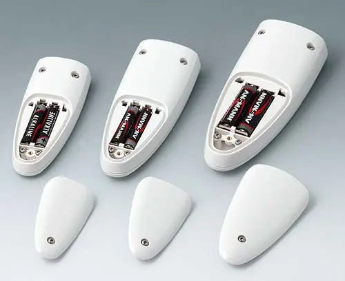 Battery compartment: 2 x 1.5 V AAA (S, M) and 2 x 1.5 V AA (L)